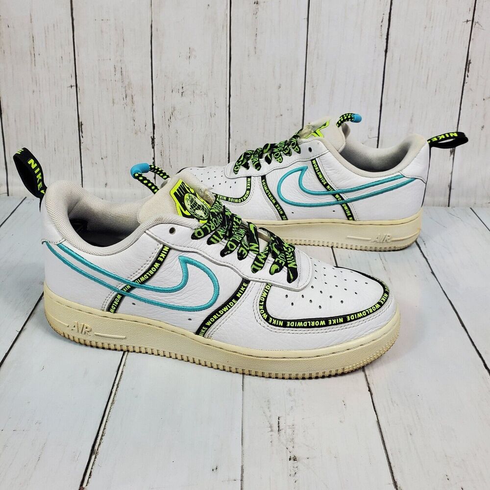 Nike Air Force 1 Premium Worldwide Pack Fury Mens Size 7.5 White Blue CK7213-100